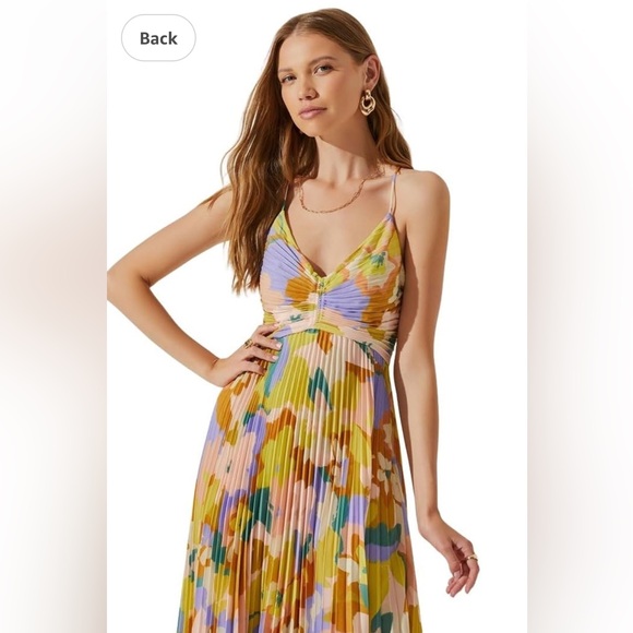 Astr the label Blythe Floral Plisse Midi Dress - Picture 3 of 6